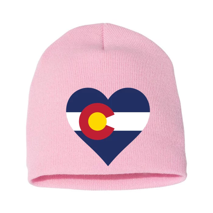 Cool Colorado Flag In Heart Shape Short Acrylic Beanie