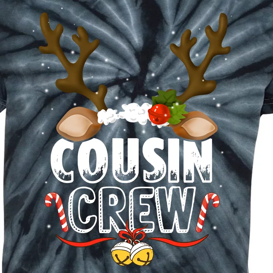 Cousin Crew Funny Christmas Reindeer Kids Tie-Dye T-Shirt