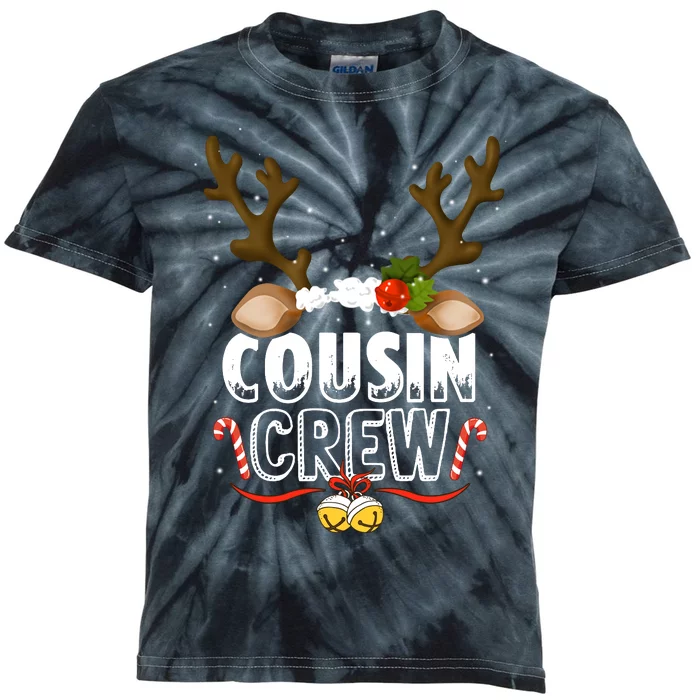 Cousin Crew Funny Christmas Reindeer Kids Tie-Dye T-Shirt