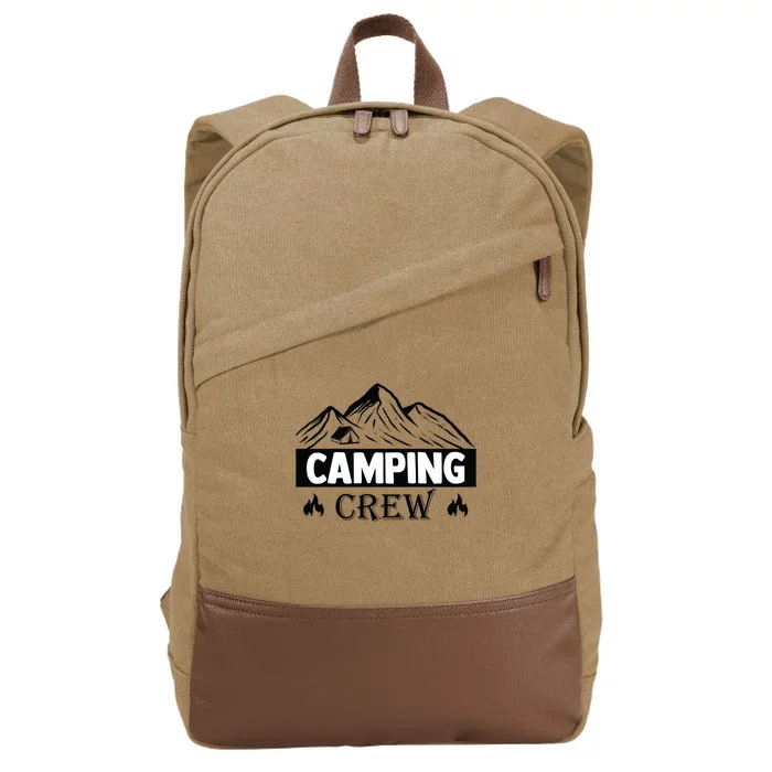 Camping Crew Funny Camping Cotton Canvas Backpack