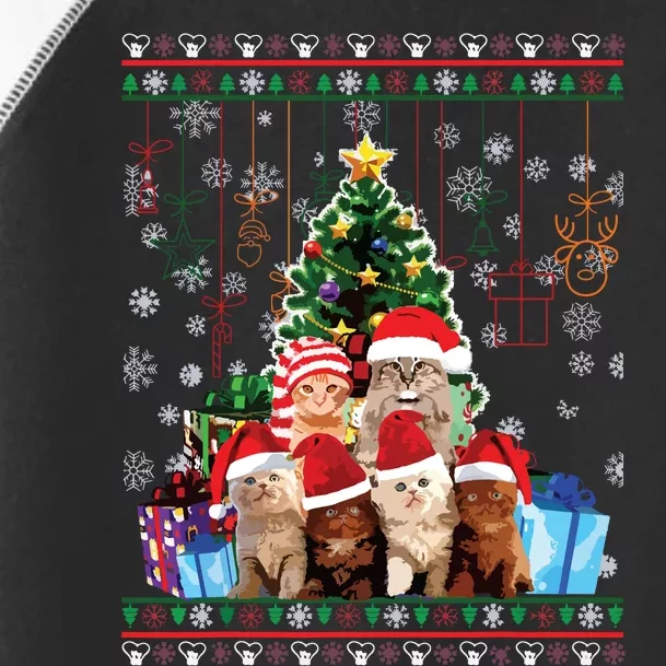 Cat Christmas Funny Ugly Women Merry Gift Toddler Fine Jersey T-Shirt