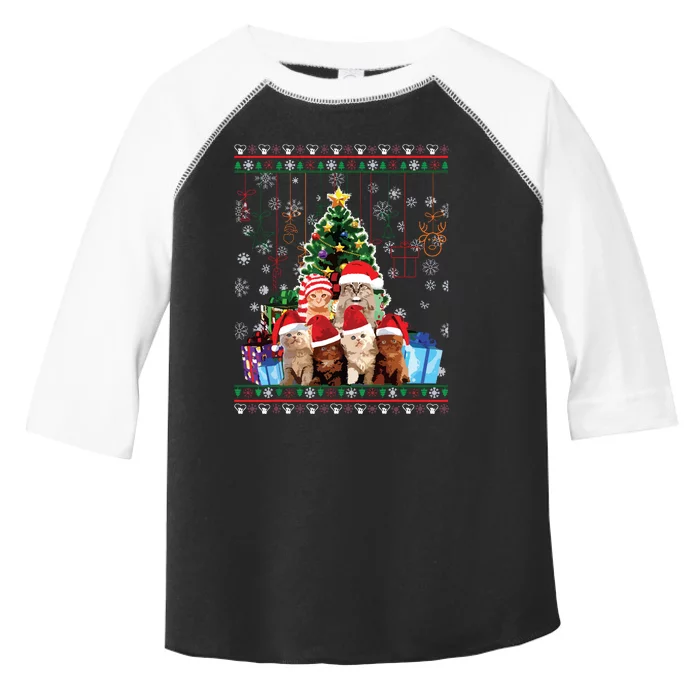 Cat Christmas Funny Ugly Women Merry Gift Toddler Fine Jersey T-Shirt