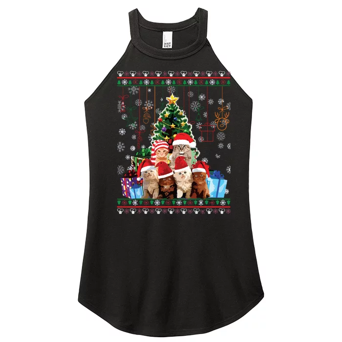 Cat Christmas Funny Ugly Women Merry Gift Women’s Perfect Tri Rocker Tank