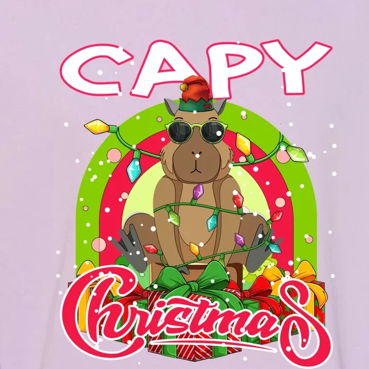 Capy Christmas Funny Capybara Funny Christmas Funny Gift Garment-Dyed Sweatshirt