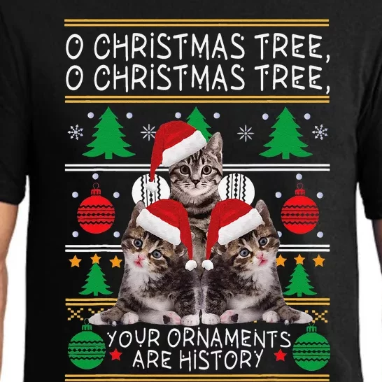 Cats Christmas Funny Ornaments Pajama Family Gift Pajama Set