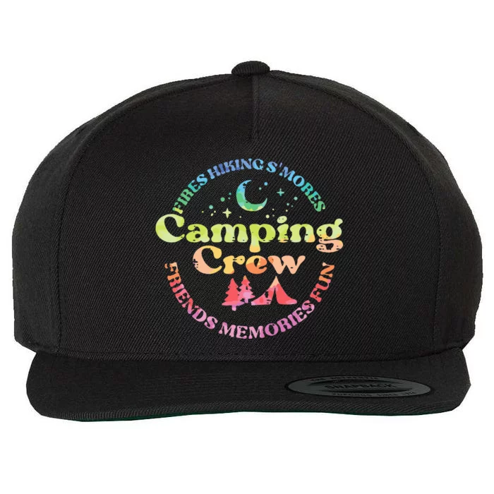 Camping Crew Family Friends Wool Snapback Cap