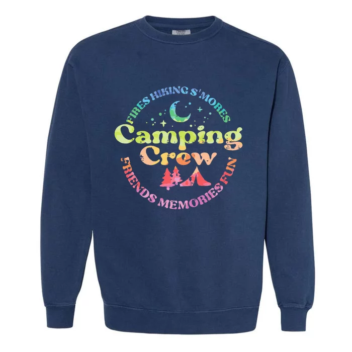 Camping Crew Family Friends Garment-Dyed Sweatshirt