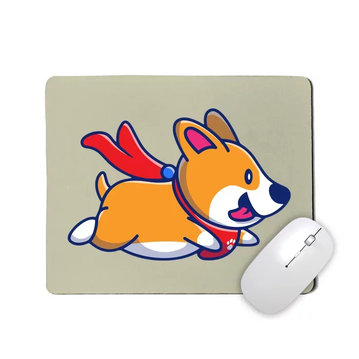 Cute Corgi Flying Cartoon Mousepad