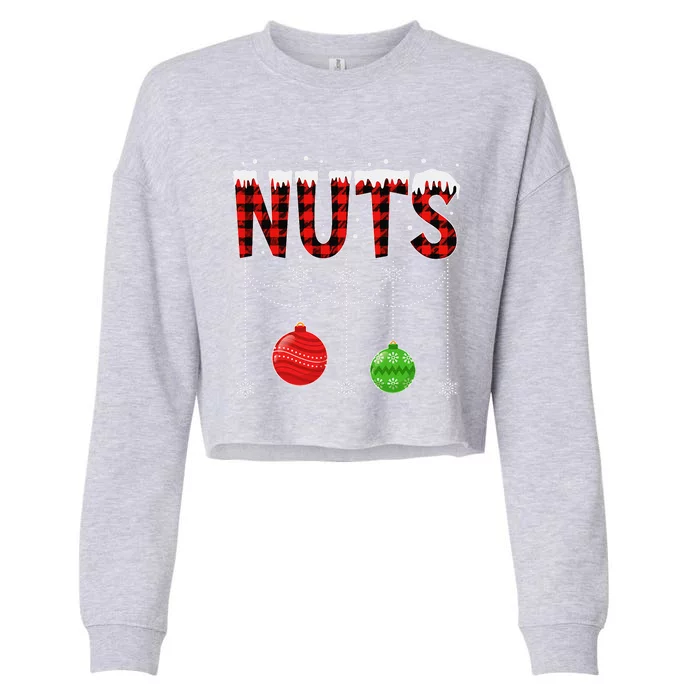 ChestNuts Christmas Funny Matching Couple Outfit Nuts Cropped Pullover Crew