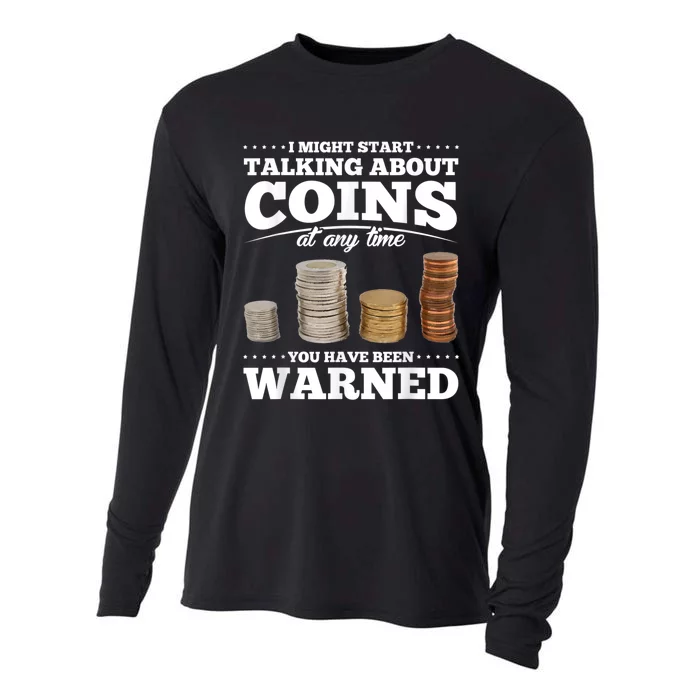 Coin Collecting Funny Coin Collector Cooling Performance Long Sleeve Crew