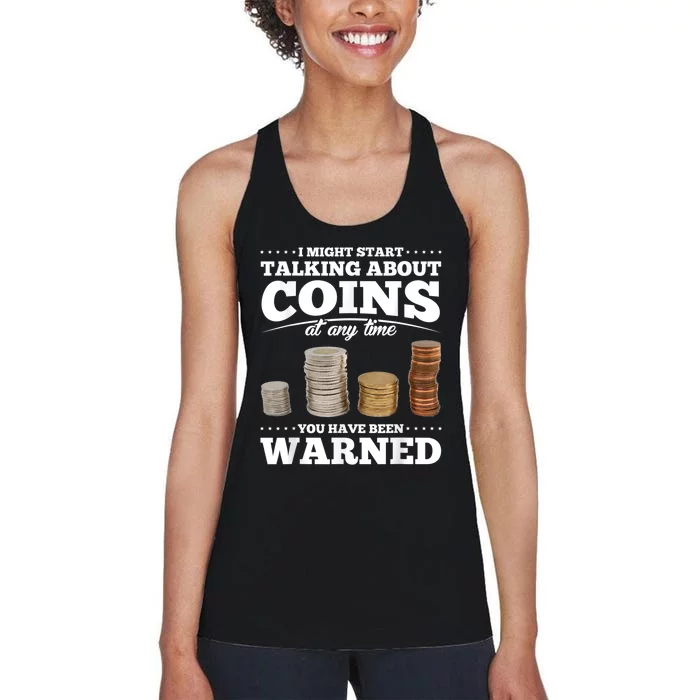 Coin Collecting Funny Coin Collector Women's Racerback Tank