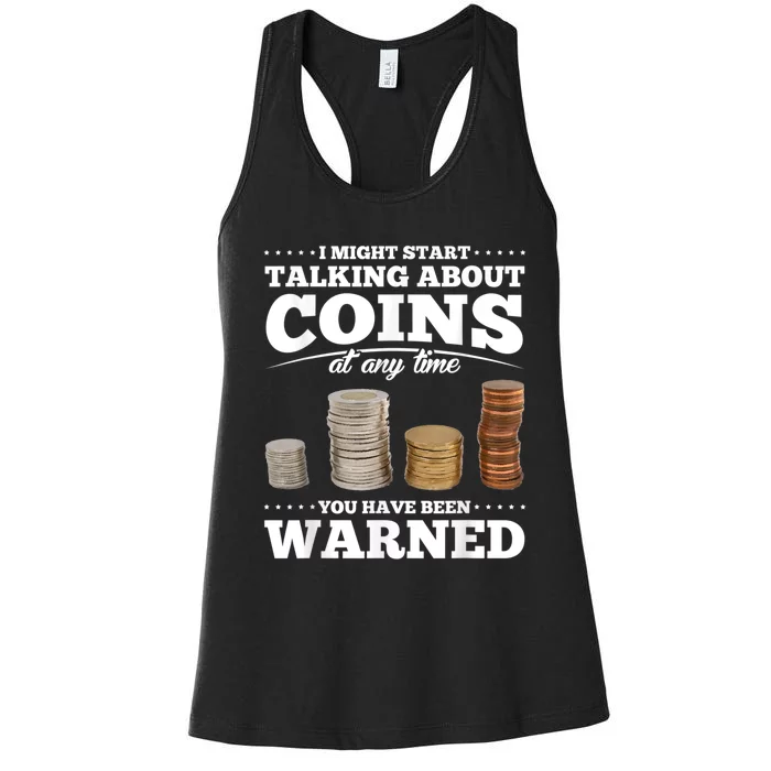 Coin Collecting Funny Coin Collector Women's Racerback Tank