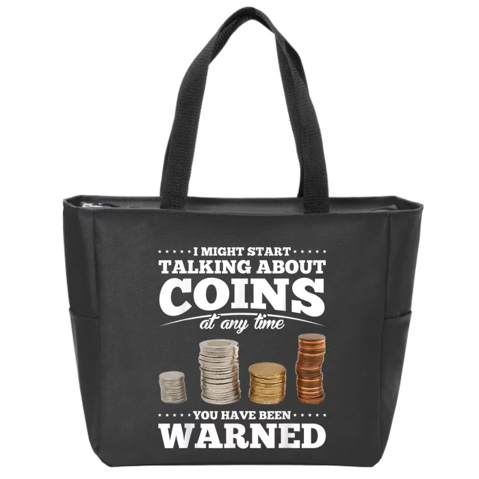 Coin Collecting Funny Coin Collector Zip Tote Bag