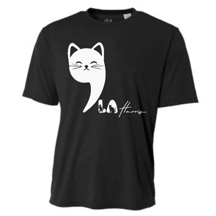 Cute Commala Funny Cat Comma La Cooling Performance Crew T-Shirt