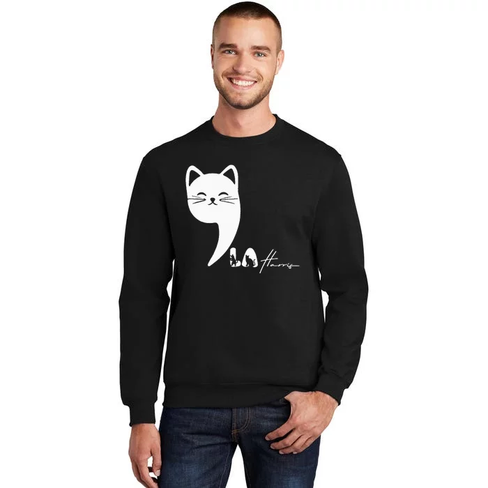 Cute Commala Funny Cat Comma La Tall Sweatshirt