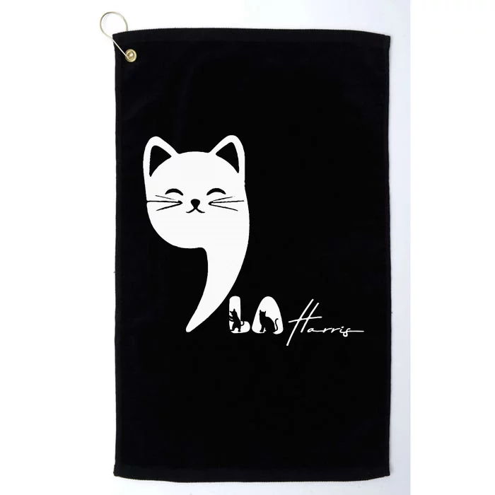 Cute Commala Funny Cat Comma La Platinum Collection Golf Towel