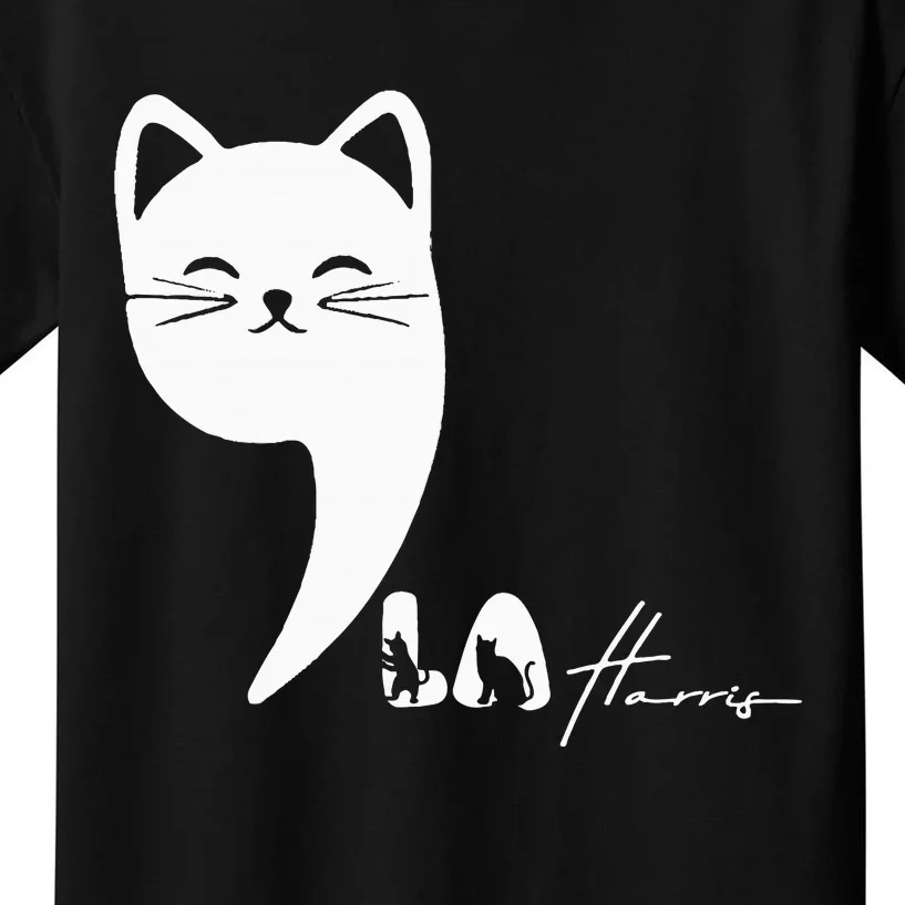 Cute Commala Funny Cat Comma La Kids T-Shirt