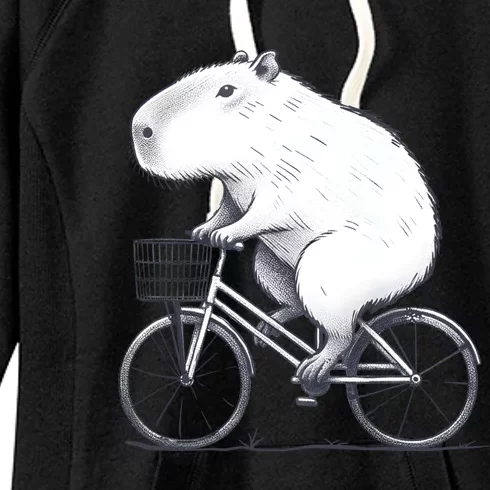 Cyclist Capybara Funny Whimsical Rat Biking Women's Fleece Hoodie