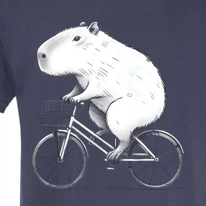 Cyclist Capybara Funny Whimsical Rat Biking Garment-Dyed Heavyweight T-Shirt