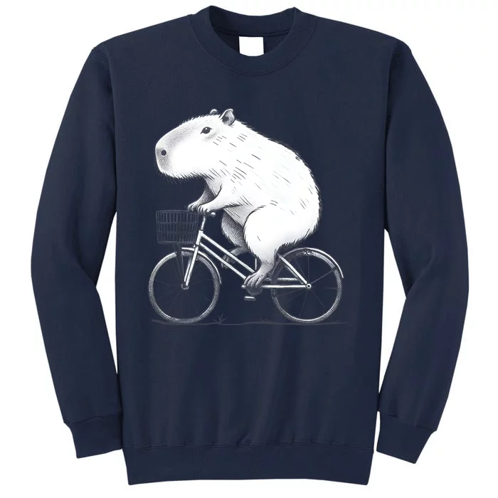 Cyclist Capybara Funny Whimsical Rat Biking Tall Sweatshirt