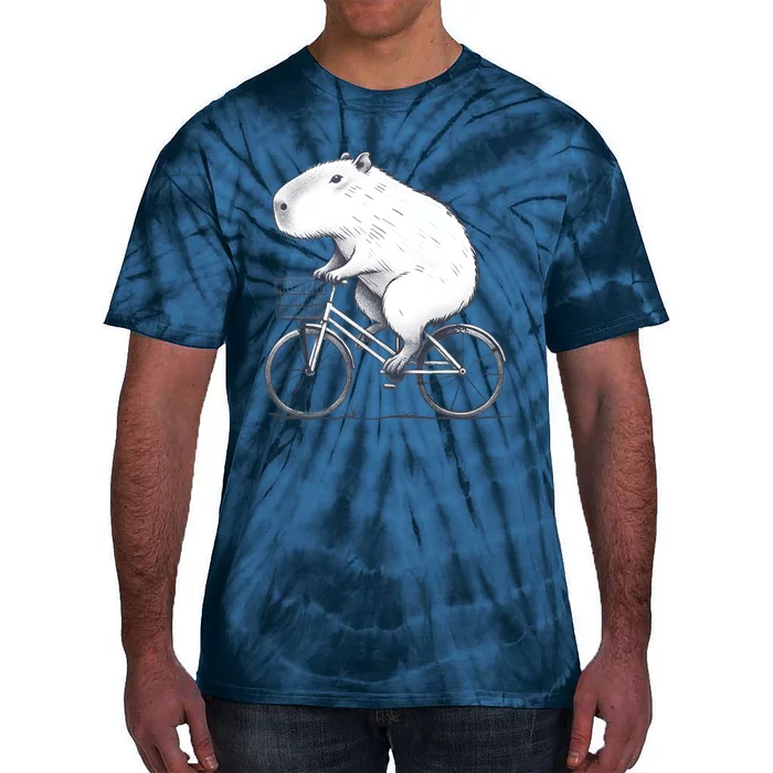 Cyclist Capybara Funny Whimsical Rat Biking Tie-Dye T-Shirt