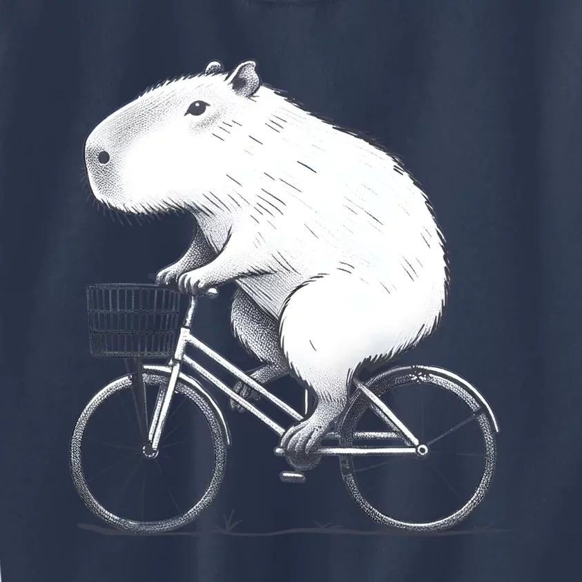 Cyclist Capybara Funny Whimsical Rat Biking Kids Sweatshirt