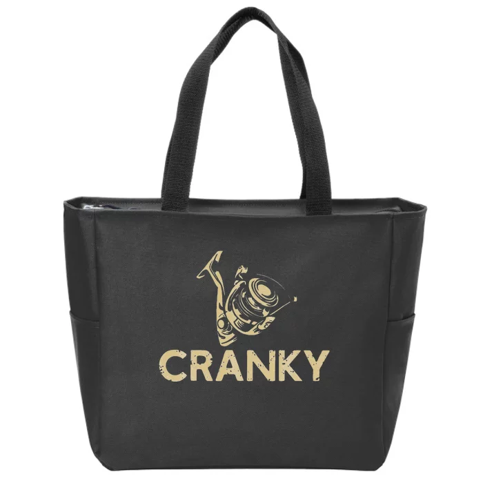 Cranky Crankbait Funny Fishing Lure Zip Tote Bag