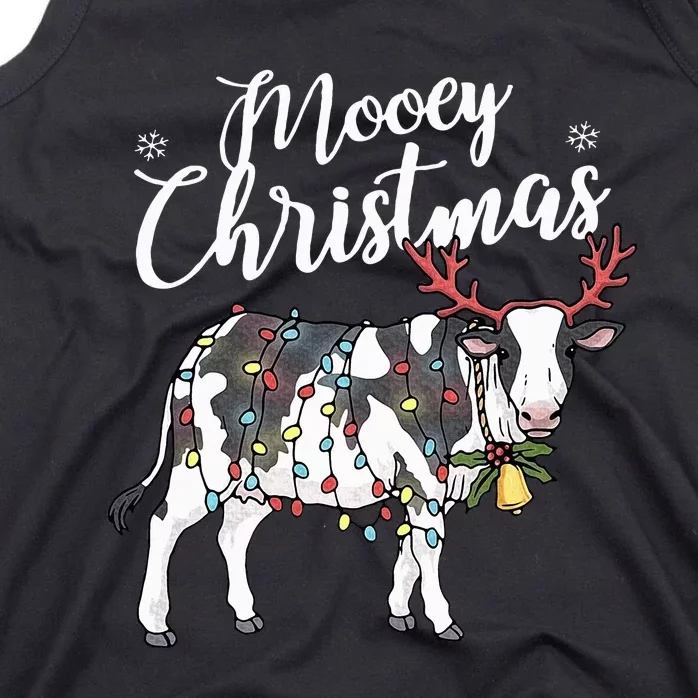 Cow Christmas Funny Mooey Xmas Lights Tank Top