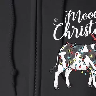 Cow Christmas Funny Mooey Xmas Lights Full Zip Hoodie