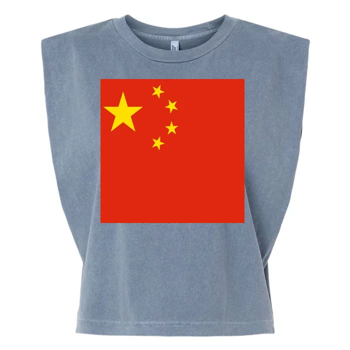 China Country Flag Garment-Dyed Women's Muscle Tee