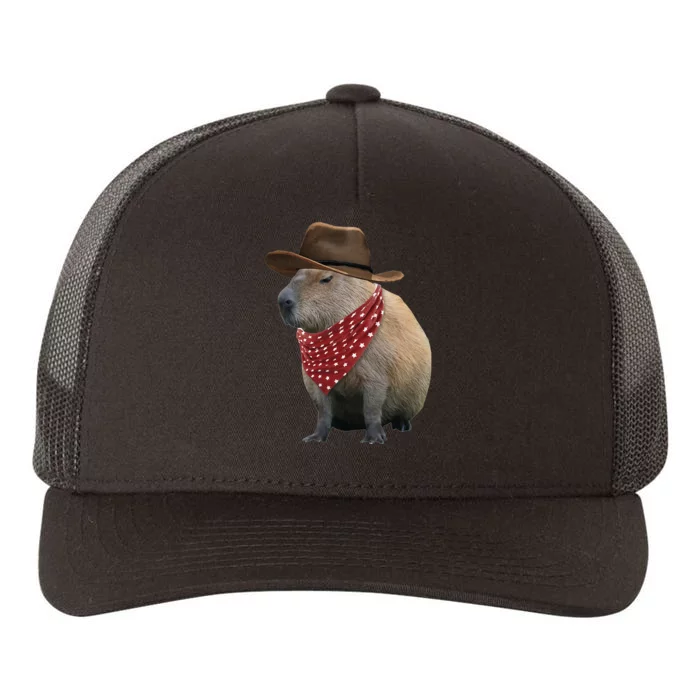 Cow Capybara Funny Howdy Capy Yupoong Adult 5-Panel Trucker Hat