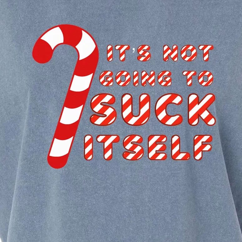 Candy Cane Funny Christmas Joke That Won't By Itself Garment-Dyed Women's Muscle Tee