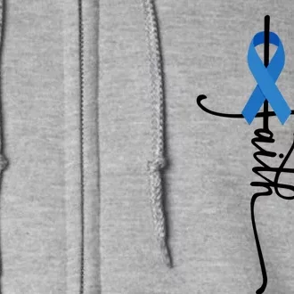 Colon Cancer Faith Colon Cancer Awareness Gift Full Zip Hoodie