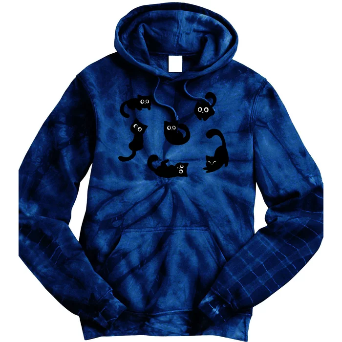 Cute Cat Funny Black Cat For Cat Lovers Cat Mom Tie Dye Hoodie