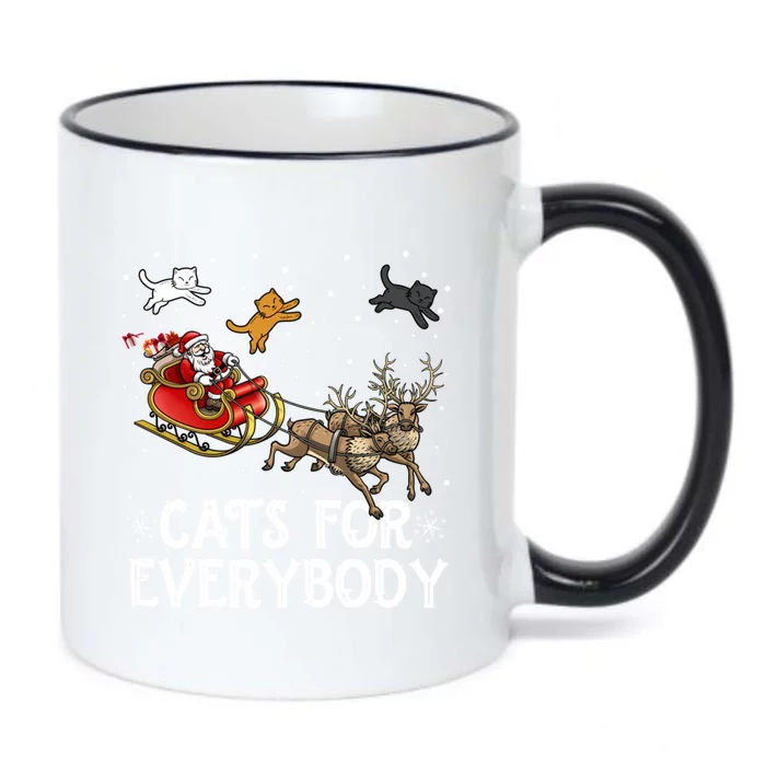 Christmas Cats For Everybody Funny Xmas Santa Gift Black Color Changing Mug