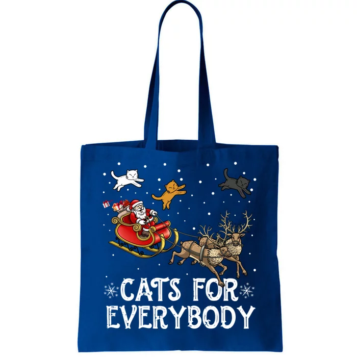 Christmas Cats For Everybody Funny Xmas Santa Gift Tote Bag