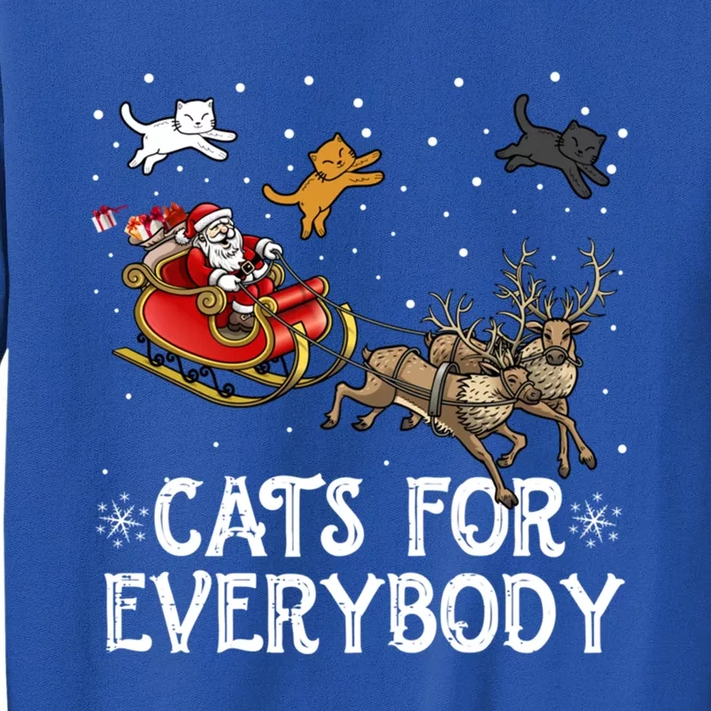 Christmas Cats For Everybody Funny Xmas Santa Gift Tall Sweatshirt