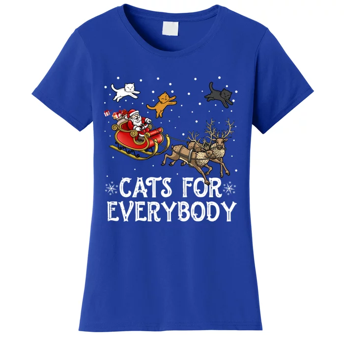 Christmas Cats For Everybody Funny Xmas Santa Gift Women's T-Shirt