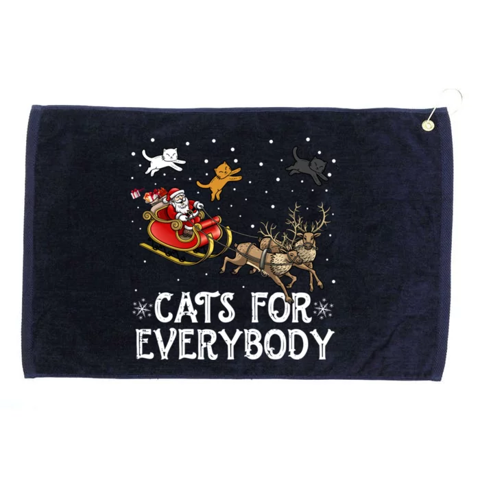 Christmas Cats For Everybody Funny Xmas Santa Gift Grommeted Golf Towel