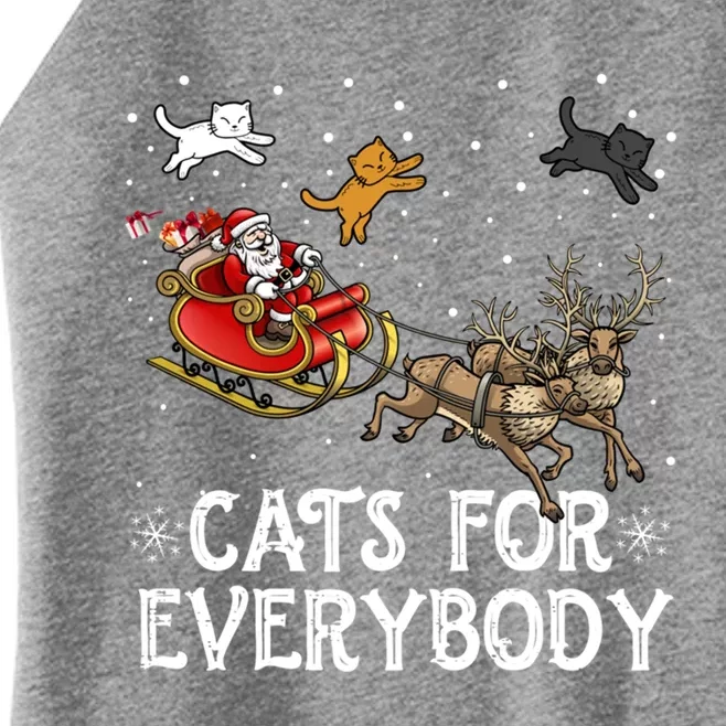 Christmas Cats For Everybody Funny Xmas Santa Gift Women’s Perfect Tri Rocker Tank