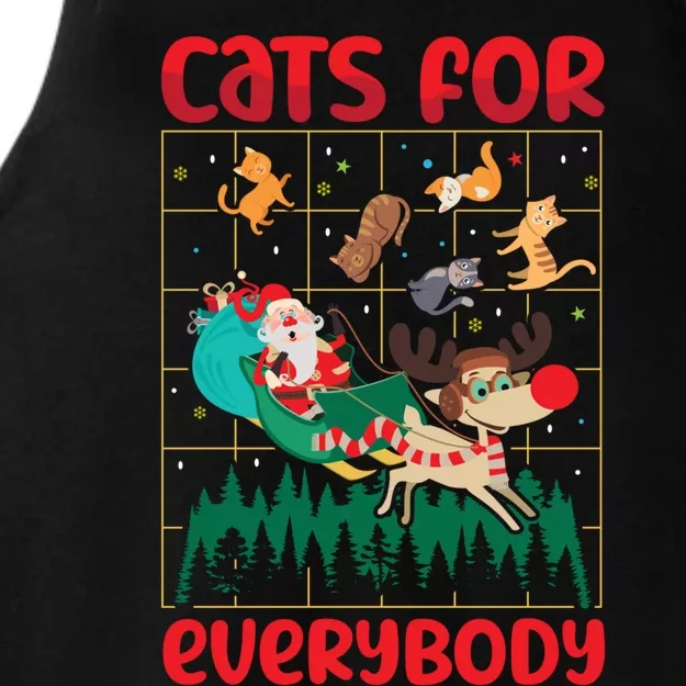 Christmas Cats For Everybody Santa Claus Xmas Cat Lover Gift Ladies Tri-Blend Wicking Tank