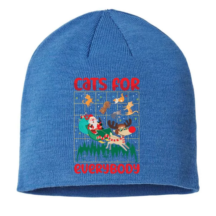 Christmas Cats For Everybody Santa Claus Xmas Cat Lover Gift 8 1/2in Sustainable Knit Beanie