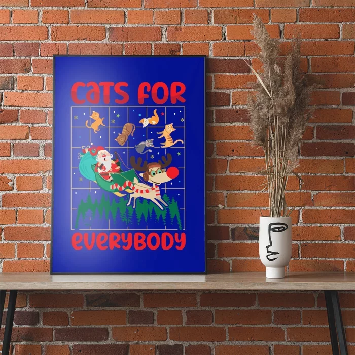 Christmas Cats For Everybody Santa Claus Xmas Cat Lover Gift Poster