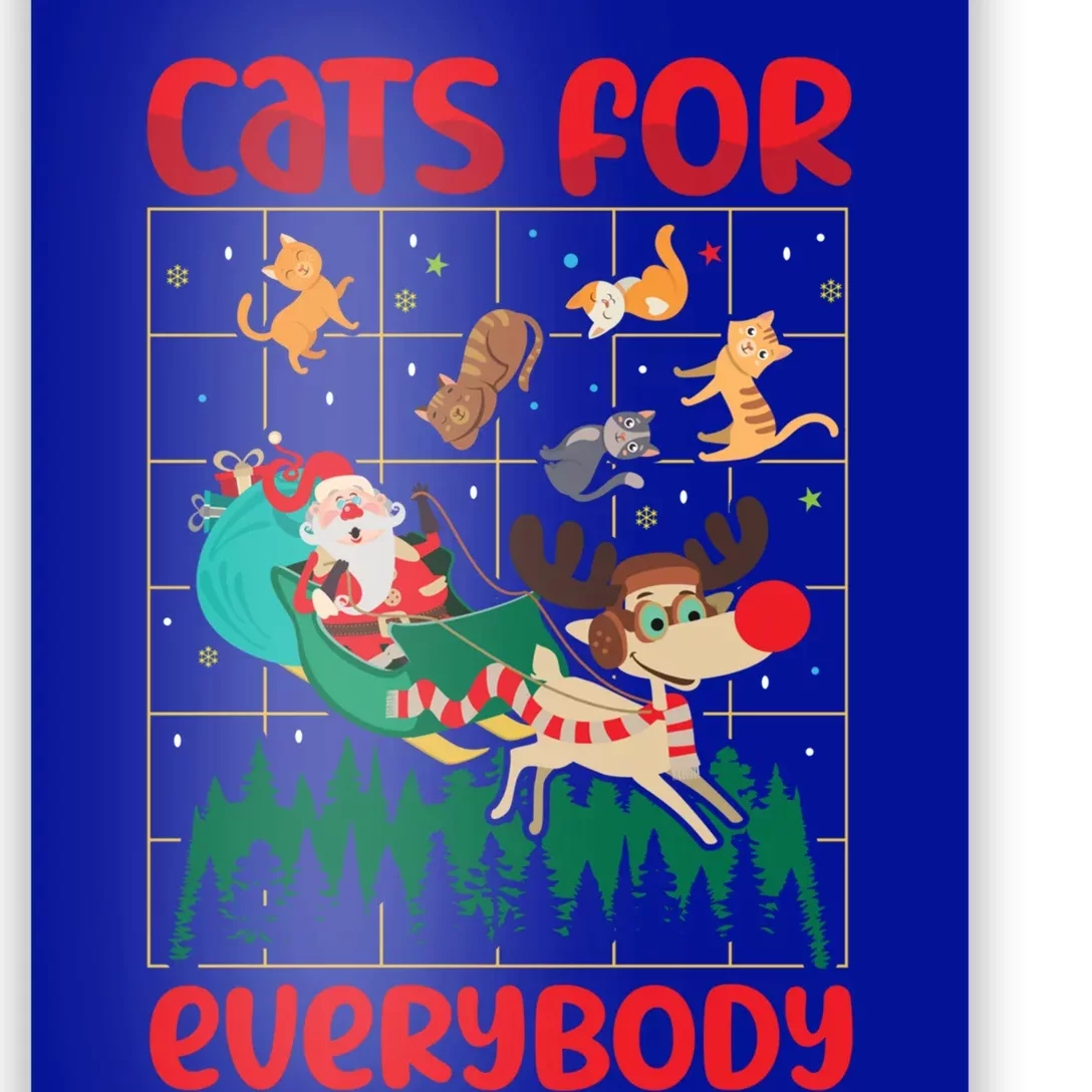 Christmas Cats For Everybody Santa Claus Xmas Cat Lover Gift Poster