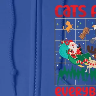 Christmas Cats For Everybody Santa Claus Xmas Cat Lover Gift Full Zip Hoodie