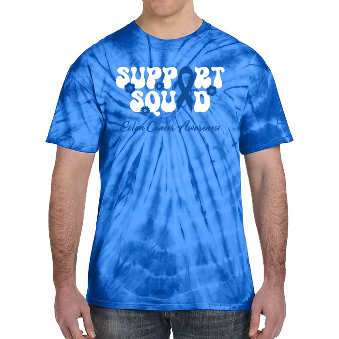 Colon Cancer Friends Support Squad Colon Cancer Awareness Gift Tie-Dye T-Shirt