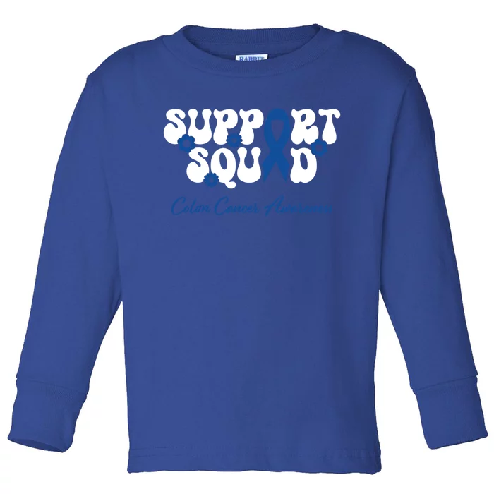 Colon Cancer Friends Support Squad Colon Cancer Awareness Gift Toddler Long Sleeve Shirt