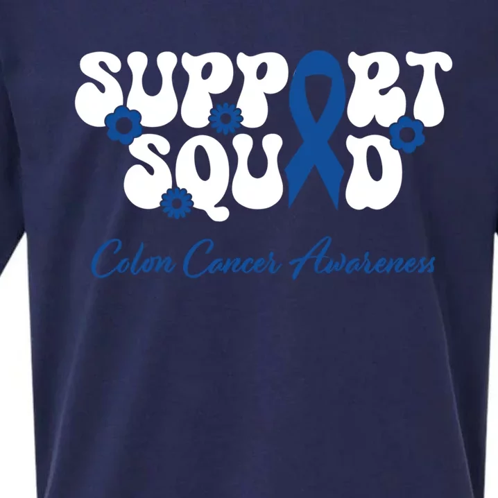 Colon Cancer Friends Support Squad Colon Cancer Awareness Gift Sueded Cloud Jersey T-Shirt