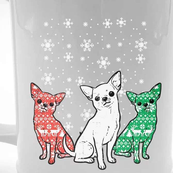 Christmas Chihuahuas Funny Xmas Chiwawa Dog Great Gift Front & Back Beer Stein