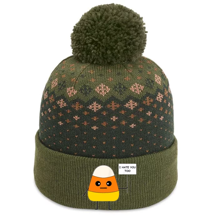 Candy Corn Funny I Hate You Too Team CandyCorn The Baniff Cuffed Pom Beanie